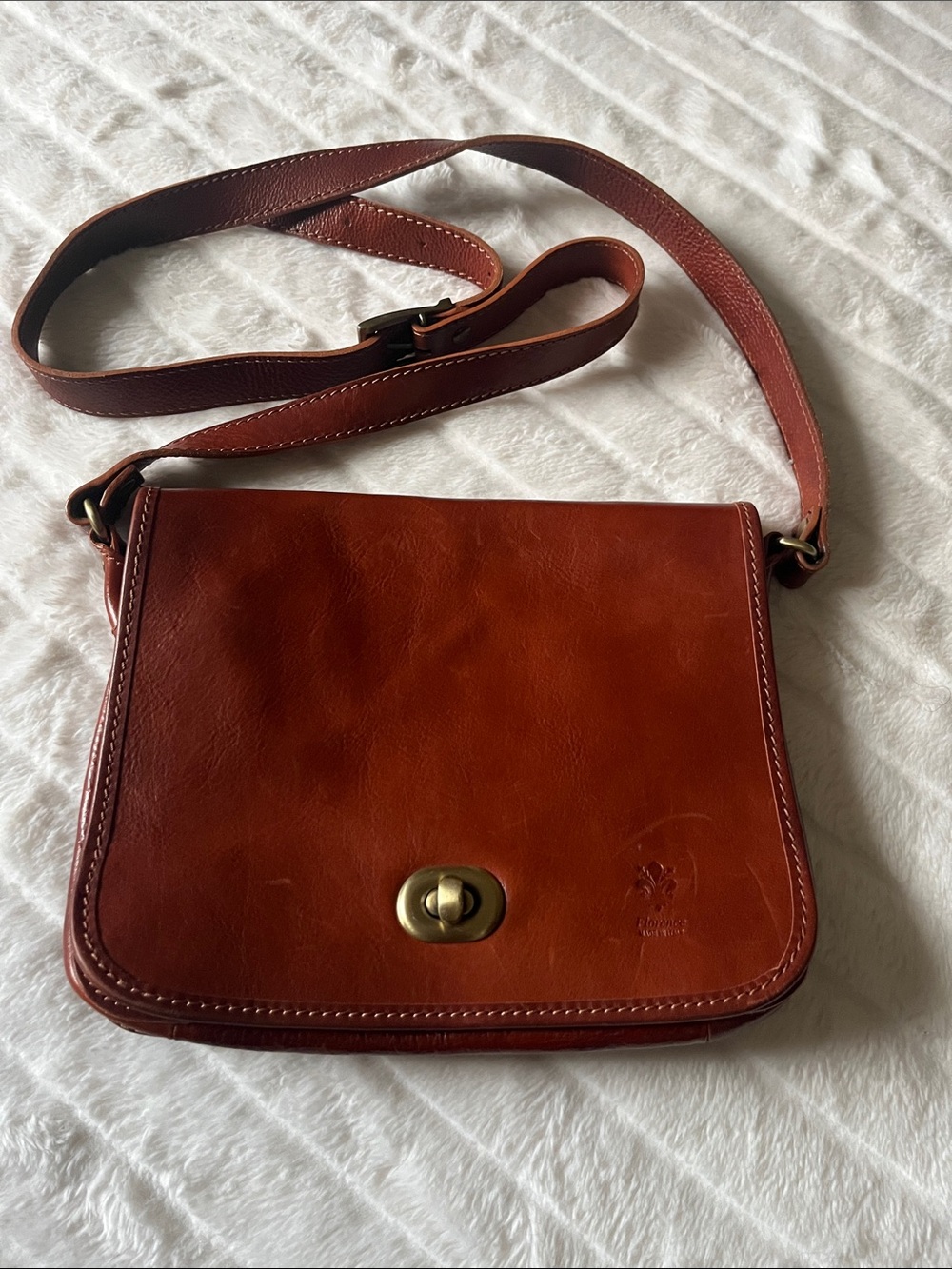 Florence Classic Leather Crossbody Bag - Brown Made in Italy 🇮🇹